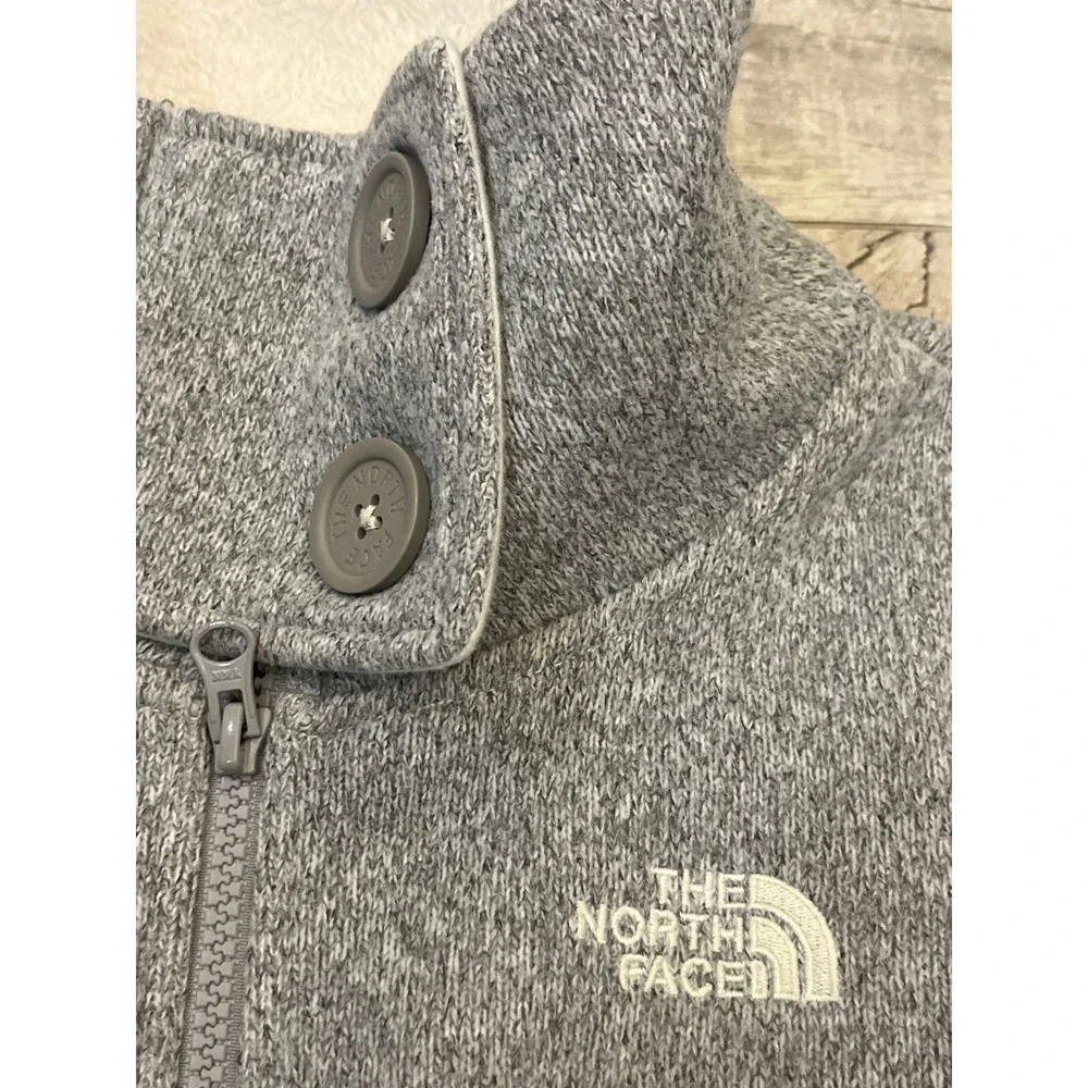 The North Face Womens Gray Fleece Lined Collar Jacket Size S - Picture 1 of 7